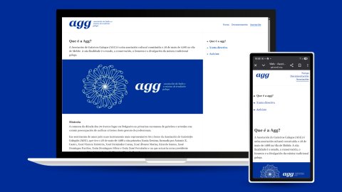 Representación visual da web da AGG en distintos dispositivos